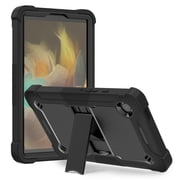 DWaybox Heavy Duty Case for Samsung Galaxy Tab A11 8.7" SM-X130/X133/X135, 3-Layer Shockproof Armor Cover (Soft Silicone + Hard PC) with Kickstand -Black
