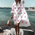 thumbnail image 1 of Pisexur Robe à Manches Longues à Col en V Longueur Cheville Mode Femmes Col en V Manches Longues Chemise Imprimée Irrégulière Longue Robe Blouse pour Femmes, 1 of 5