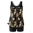 thumbnail image 3 of UPPADA Two Piece Tankini Swimsuits for Women High Waisted 2 Piece Bathing Suits Floral Print Tankini Set Tummy Control Modest Swimwear for Holiday Bathing Suits with Shorts Multicolor,M, 3 of 6