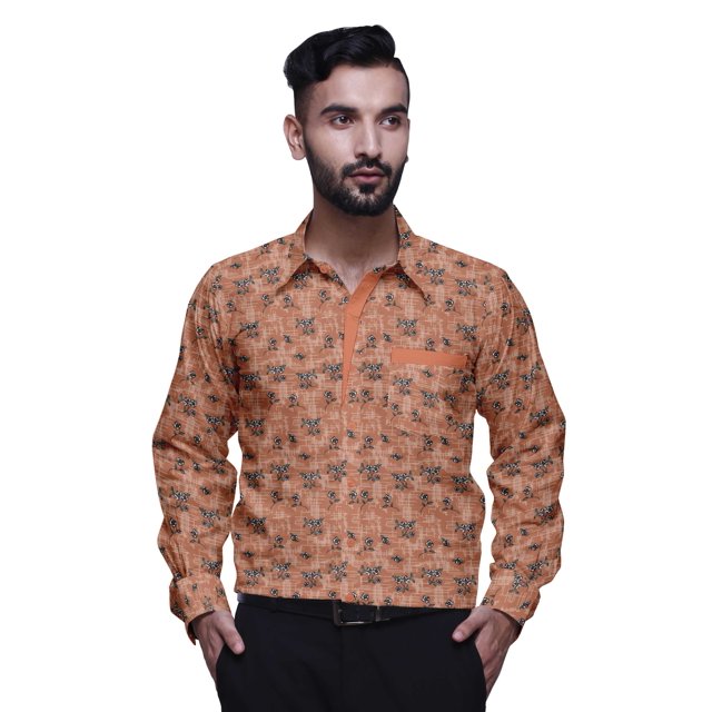 BESTMAN Chemise Décontractée Imprimée pour Hommes Coupe Ajustée à Boutons Manches Longues