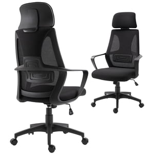 Vinsetto chaise de bureau ergonomique Mesh Chaise d'ordinateur avec appuie-tête réglable