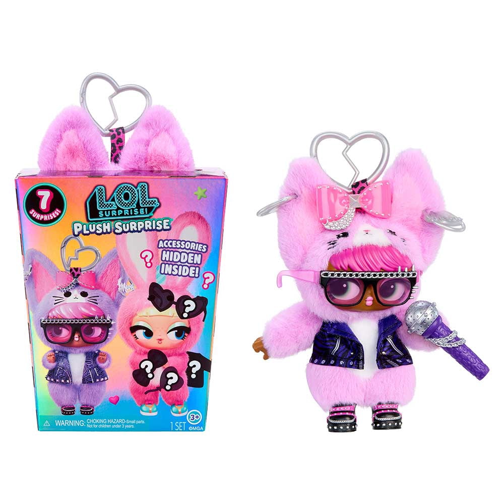 LOL Surprise! Plush SurpriseMC ! – Peluche surprise avec articles mode cachés – excellent cadeau pour les enfants de 3 ans et +