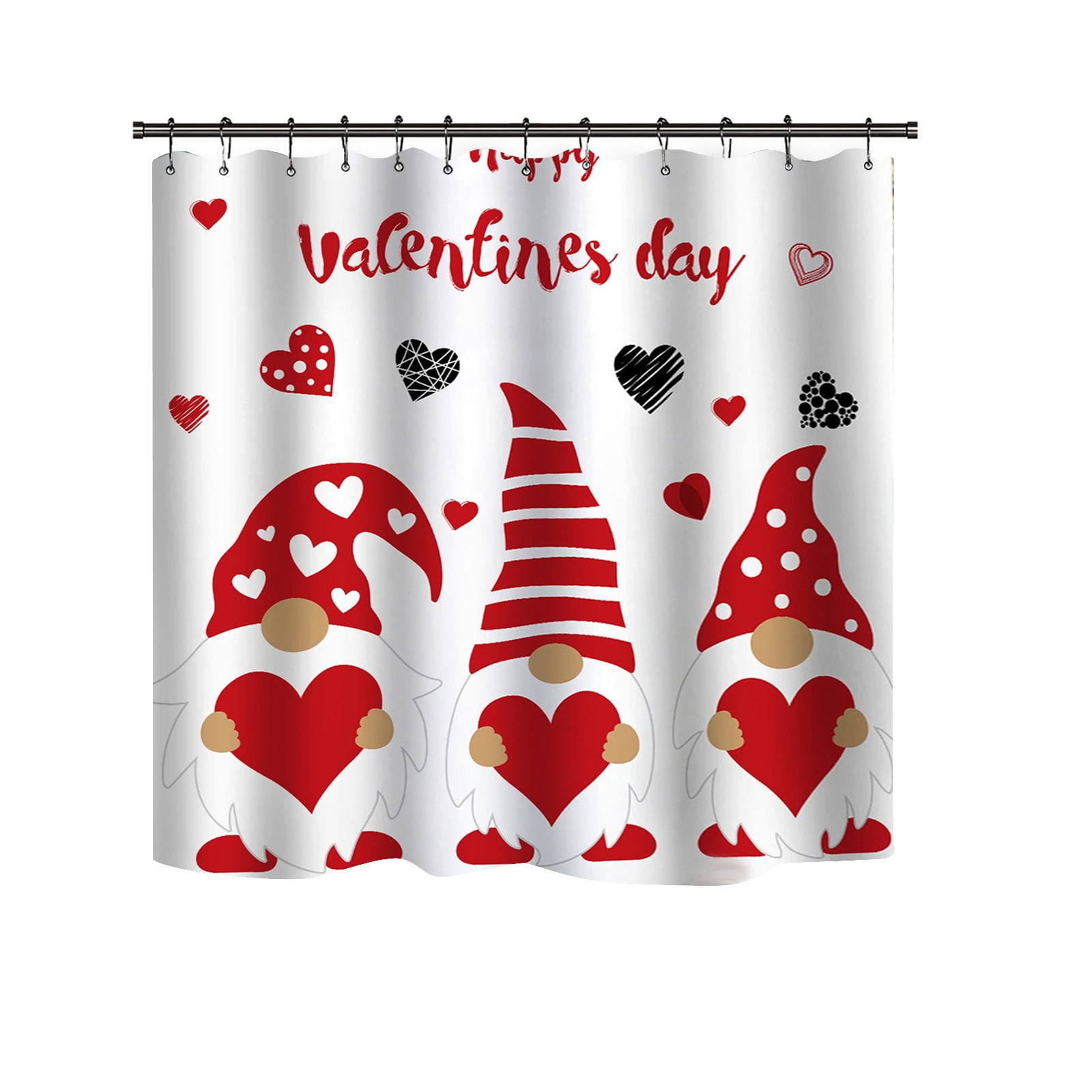 EGNMCR Curtains, Curtains for Bedroom Happy Valentine's Day Shower Curtain, Fabric Bath Curtain Shower Curtain