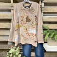 thumbnail image 2 of Pompotops Women Retro Print Loose O-Neck Long-Sleeved Fleece Oversized Sweatshirt Pullover, 2 of 4