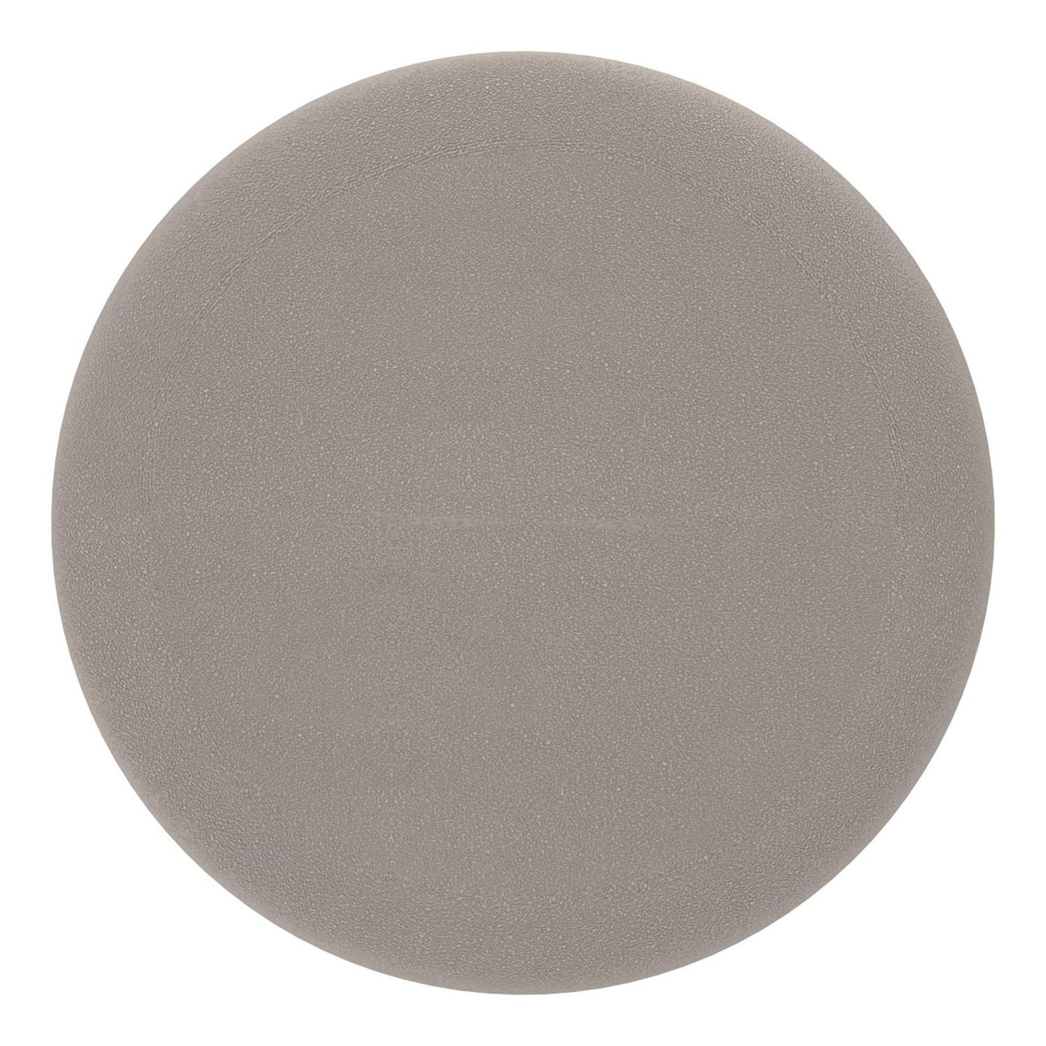 Moderne Tissu Ottomane de Rangement Ronde - Gris Chaud et Naturel