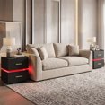 thumbnail image 2 of Costway 1 PCS Nightstand with Charging Station,LED Bedside Table with 2 Storage Drawers,Black, 2 of 10