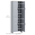 thumbnail image 3 of HOMCOM Armoire de Garde-Manger de Cuisine 67 Pouces à 4 Portes avec Tablettes Ajustables, 3 of 10
