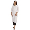 thumbnail image 2 of Moomaya Blouses Unies à Plis Nervurés pour Femmes Kurti Ethnique Indien Décontracté Kurta en Coton, 2 of 7