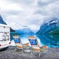 thumbnail image 2 of Costway Ensemble de 2 Chaises de Plage Pliantes avec Table, Chaise Inclinable d'Extérieur à 5 Positions, 2 of 10