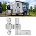 thumbnail image 1 of Adjustable Trailer Hitch, 6in Drop Rise, 12500LBS Capacity, Stainless Steel, 2in Receiver, Heavy Duty Truck Tow Hitch Kit For Large Trailers, RVs, Boats, 1 of 8