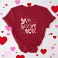 thumbnail image 1 of Meichang T-Shirts de la Saint-Valentin pour Femmes Imprimé Amour Doux Manches Courtes Col Rond Coupe Ample T-Shirts Tendance, 1 of 6