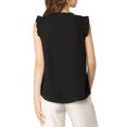 thumbnail image 3 of INSPIRE CHIC Women's Ruffled Sleeveless Pullover V- Neck Work Blouses Tops M Black, 3 of 8