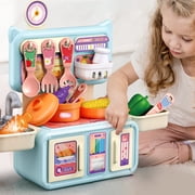 Dvkptbk Simulated Kitchen Kitchen Toy Set Equipped with Faucet and Kitchen Toy Simulation Game Sink Can Press Out Water and Pretend to Play Cooking Games with Children Education