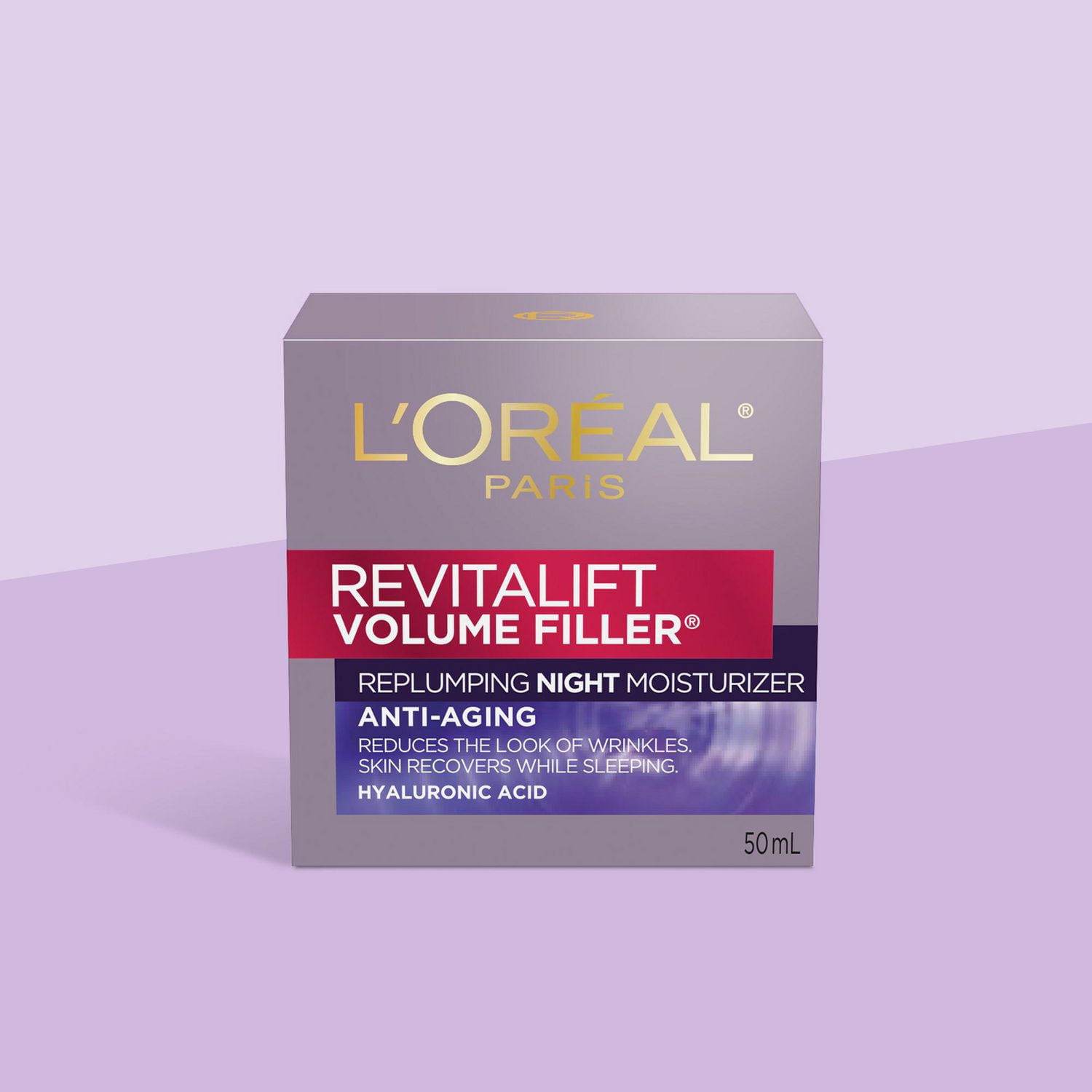 Hydratant de Nuit Repulpant Anti-Âge à l'Acide Hyaluronique + Fibroxyl / Revitalift Volume Filler