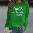 thumbnail image 2 of IROINID Épargne Womens Manches Longues Tops Imprimé T-shirt Chemisier Col Rond Salon Tops Sweat-Shirt, Vert, 2 of 4