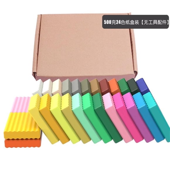 Ensemble d'Argile Polymère 24 Couleurs, Ensemble d'Argile Souple Extensible pour Enfants et Adultes, Trousse d'Artisanat d'Argile de Moulage pour Pâtisserie, Accessoires de Sculpture DIY, Jouet d'Art en Argile de Modelage, Ensemble d'Argile Créatif, Outils d'Argile Polymère