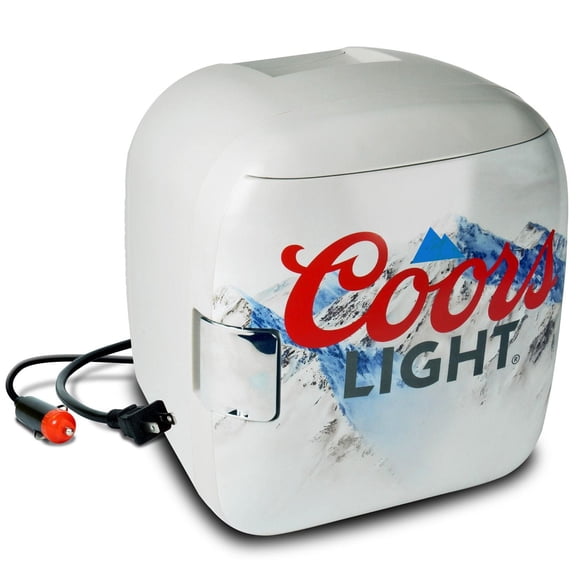 Coors Light Mini réfrigérateur 7,9 L, refroidisseur/réchaud portable 12 canettes pour voyage, maison, bureau - Gris