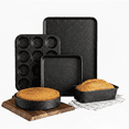 thumbnail image 1 of Granitestone Black 5 Piece Even Heating Warp Resistant Nonstick Bakeware Set Dishwasher Safe Oven Safe Baking Pans, 1 of 9