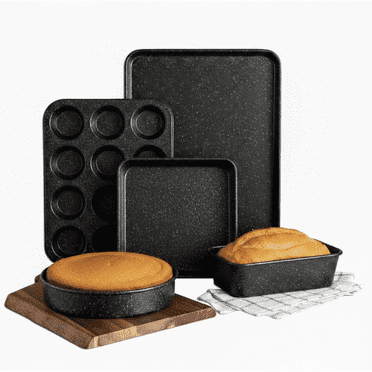 Granitestone Black 5 Piece Even Heating Warp Resistant Nonstick Bakeware Set Dishwasher Safe Oven Safe Baking Pans