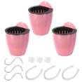 thumbnail image 1 of Unique Bargains 5 Inch Self Watering Plant Pot Hanging Planters with S Hooks, Pink 3 Pack, 1 of 7