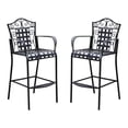 thumbnail image 1 of Pemberly Row Contemporary 30" Patio Bar Stool in Black (Set of 2), 1 of 2