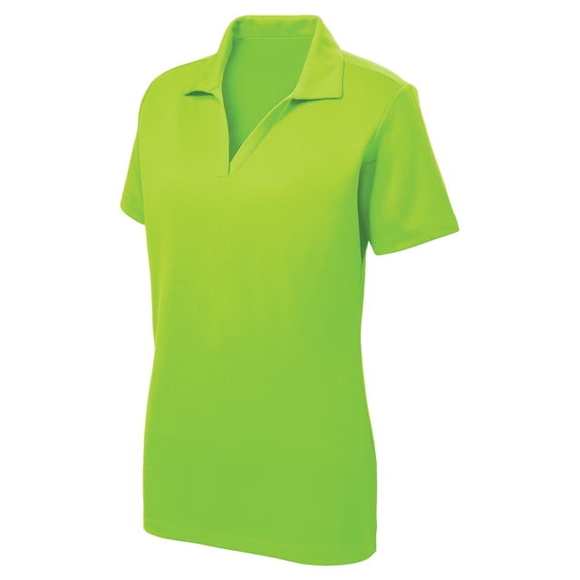 Gravity Threads Polo en Maille de Course pour Femmes - Vert Néon - Grand