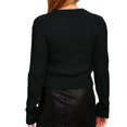 thumbnail image 4 of PMUYBHF Femme Femmes Cardigan Chandail Femme Couleur Unie Élégant Tricot Chandail à Enfiler Manches Longues Col Rond Coupe Ajustée Chandail m, 4 of 6