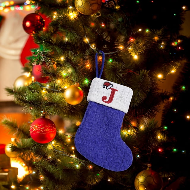 Tyidzon Knitted Hosiery Wool Hosiery Embroidered Letter Children's Candy Gift Bag Stocking Gift Bag