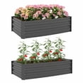 thumbnail image 1 of Outsunny Set of 2 Raised Garden Beds, Galvanized Planter Box, Black, 1 of 9