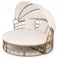 thumbnail image 1 of Gymax Patio Daybed w/ Retractable Canopy & Cushions Outdoor, 1 of 6