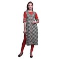 thumbnail image 1 of Bimba Kurti Longue Droite pour Femmes Imprimée Indienne en Rayonne Slub Tunique à Manches 3/4, 1 of 6