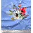 thumbnail image 1 of Soimoi polyester Crepe Fabric Dot,Leaves & Anemone Flower Print Fabric by Yard 52 Inch Wide, 1 of 3