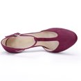 thumbnail image 4 of BLISSFUL STEP Chaussures pour Femmes Bout Rond Talon Aiguille Sandales à Bride en T Bourgogne 7, 4 of 7