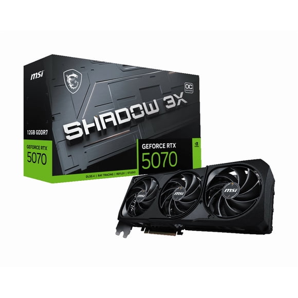 MSI RTX 5070 12G SHADOW 3X OC Graphics Card, GDDR7 12G, PCI-E 5, 28Gbps, 192 bits, TBC, HDMI 1 (2.1b), DP 3 (2.1a)