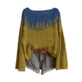 thumbnail image 1 of WTXUE Chandail Fair Isle pour Femmes Tricot Boho Chandails Rétro Hiver Automne Décontracté Ample Col Rond Manches Longues Léger Imprimé Artistique Vintage Chandail à Enfiler Hauts T-Shirts Basiques Couche Chaude d'Hiver Haut Jaune TTG, 1 of 3