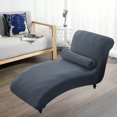 thumbnail image 4 of Housse Extensible pour Chaise Longue de Salon Sans Accoudoirs Gris Foncé, 4 of 8