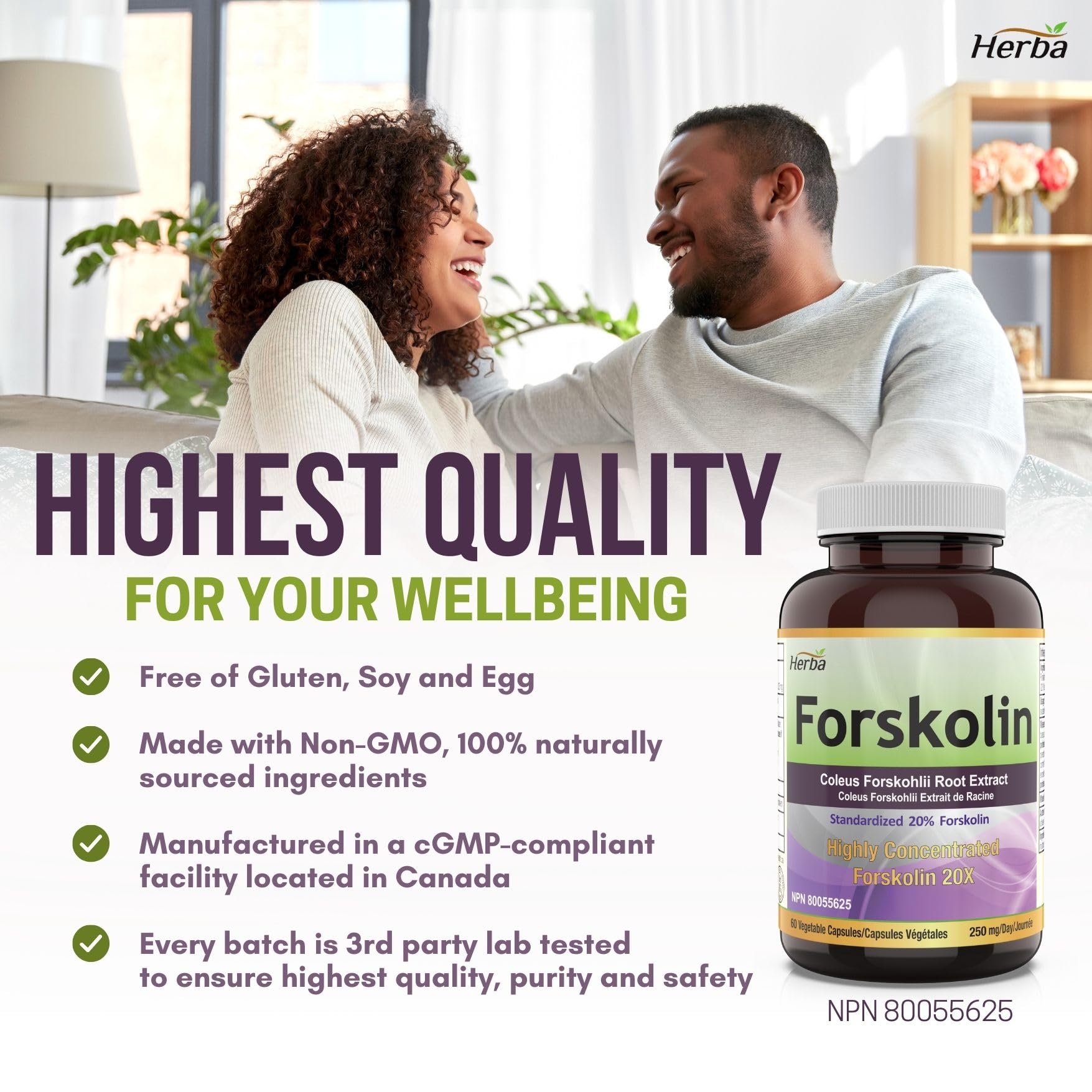 Herba Forskolin Extract Supplement – 60 Vegetable Capsules