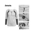 thumbnail image 2 of LAPA Chemise Henley à Boutons à Manches Longues Patchwork pour Femmes, 2 of 5