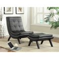 thumbnail image 2 of Atlin Designs Faux leather Lounge Chair and Ottoman Set in Black, 2 of 2