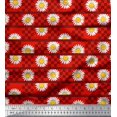 thumbnail image 1 of Soimoi polyester Crepe Fabric Stripe,Square & Daisy Floral Printed Fabric 1 Yard 52 Inch Wide, 1 of 1