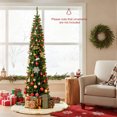 thumbnail image 4 of Costway 7 FT Pre-Lit Pencil Christmas Tree with 200 LED Lights & 499 Branch Tips Party, 4 of 10