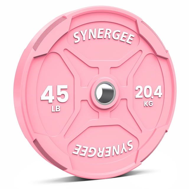 Synergee Bumper Plates – Durable Olympic Weight Plates, Low-Bounce Rubber for Strength Training, Powerlifting, and Functional Workouts.