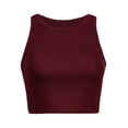 thumbnail image 4 of Hauts Courts Unis Débardeur pour Femme Couleur Sans Manches Col Rond Blouse pour Femme, 4 of 5