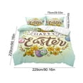 thumbnail image 3 of Fwttom Easter Decorations Easter Festal 3 Piece Bedding Set Cartoons Rabbits And Egg Graphic Patterns 2 Pillowcases And 1 Duvet Cover Good Quality Soft Fabric Home Decor Accents, 3 of 6