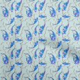 thumbnail image 1 of oneOone Cotton Cambric Light Blue Fabric Asian Japanese Koi Fish Sewing Material Print Fabric by The Yard 42 Inch Wide, 1 of 4