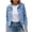 C-12 Bleu Clair, variante sur Veste-chemise en Denim pour Femmes Mode Femmes Décontractée à Boutons Uni Manches Longues Hauts Veste Manteau Femmes Boyfriends Veste en Jean S-84 Bleu Foncé TTG