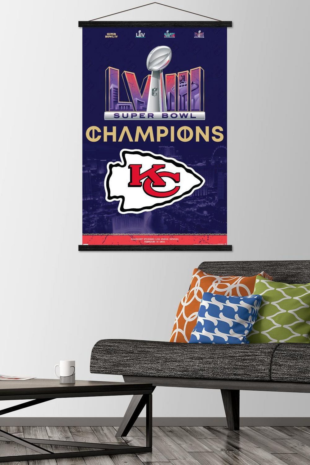 NFL Kansas City Chiefs - Super Bowl LVIII Team Logo Wall Poster with Pushpins