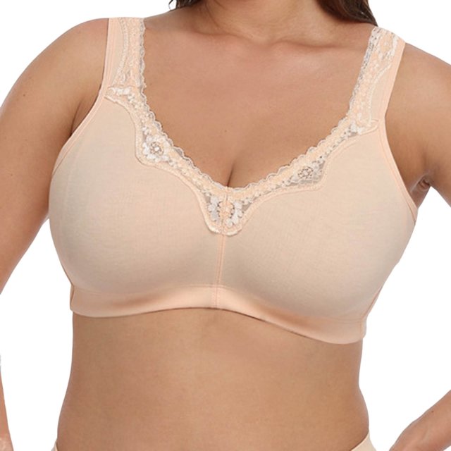 XZNGL Womens Large Breathable, Sweat-Absorbing, Collated, Lace, Pure Cotton Comfortable Bra