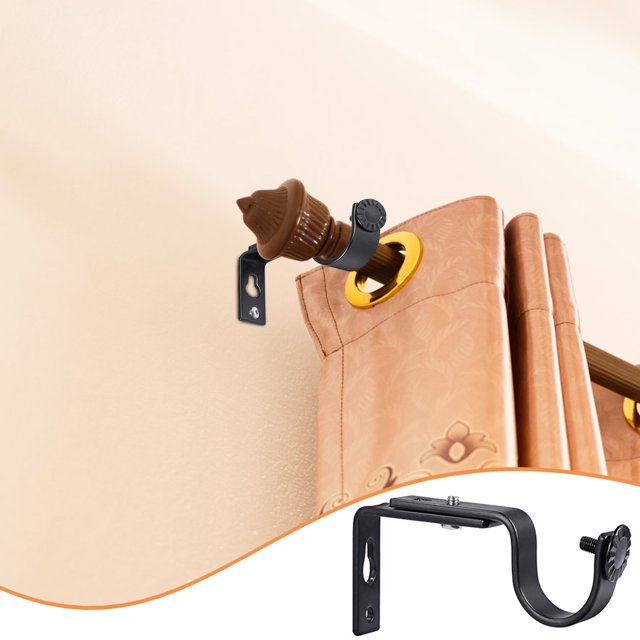 EQWLJWE Supports de Tringle pour Rideaux, Fixation de Tringle à Rideaux pour Stores Montés à l'Extérieur, Aucune Perceuse Aucun Outil Requis, Supports de Tringle à Rideaux Support Mural Ajustable pour Tringle à Rideaux Crochets de Support Généraux