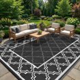 thumbnail image 1 of Reversible Outdoor Rug, Waterproof Plastic Straw Mat – Durable, UV-Resistant, Easy-Clean, Non-Shedding Patio Carpet for Deck, Porch, Balcony, Backyard, Camping, RV Use, 1 of 8